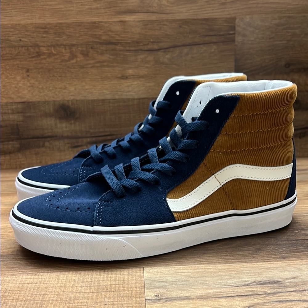 Vans Blue and Brown High-Top Sneakers - Picture 2 of 8